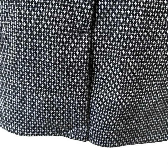 Ecru Dotted Knit Boyfriend Blazer Size 12 Black White Rib Collar Jacket - Picture 13 of 16